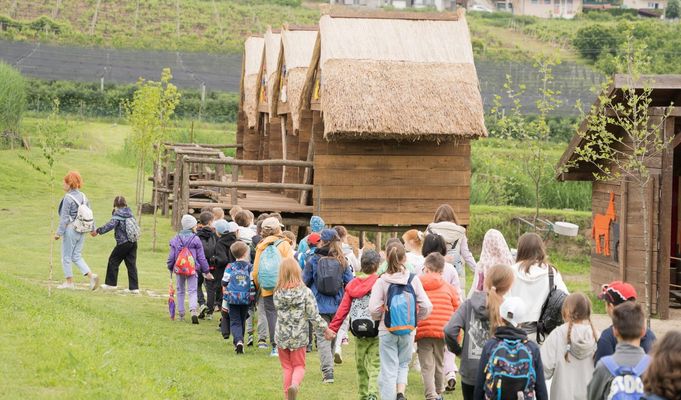 Pupils on a school outing in the countryside